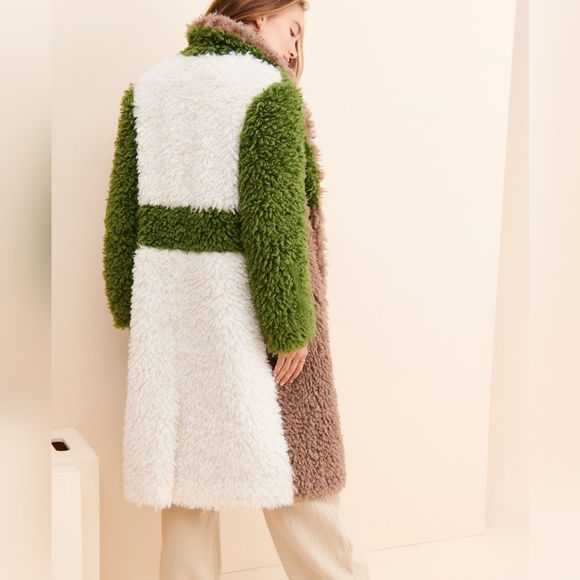NWT ANTHRO | Hutch Colorblock Teddy Coat - Picture 3 of 13